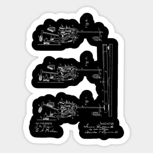 Piano Action Vintage Patent Hand Drawing Sticker